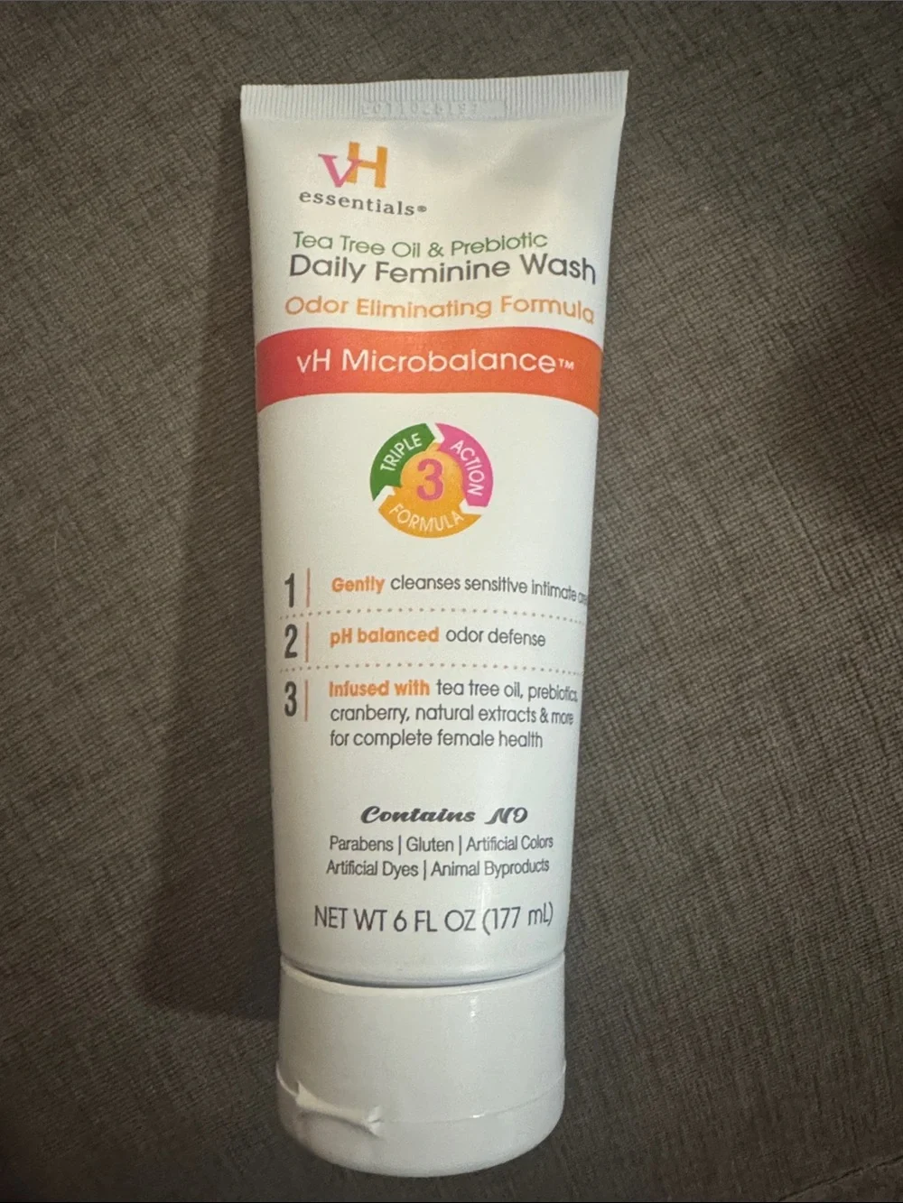 Essentials Daily Feminine Wash - White with Orange Accent